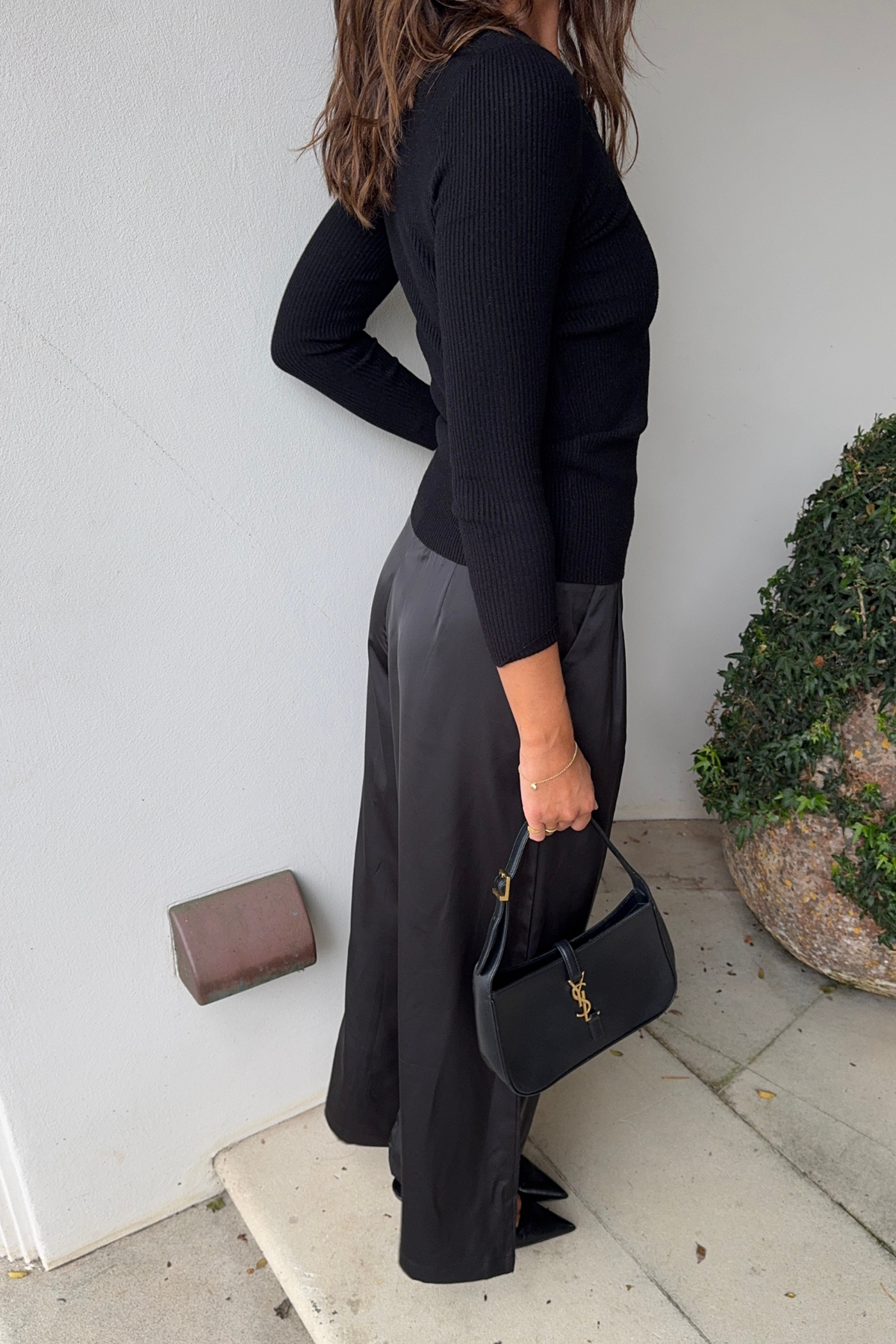 FREE CASSIE LONG SLEEVE TOP - BLACK