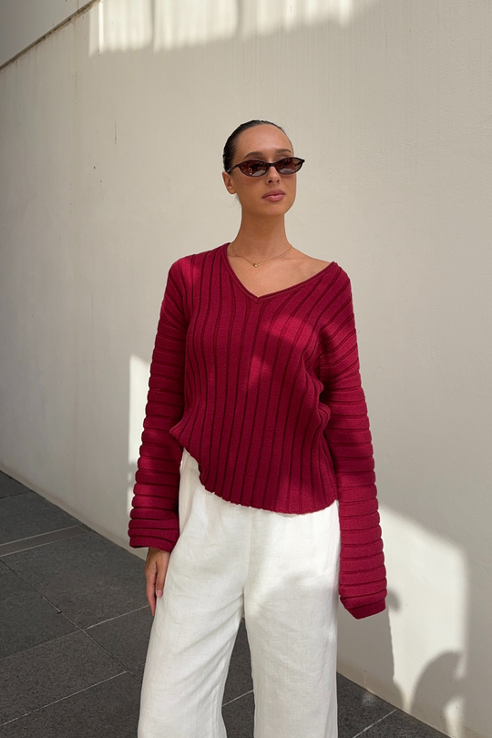 BOWIE KNIT - BURNT RED