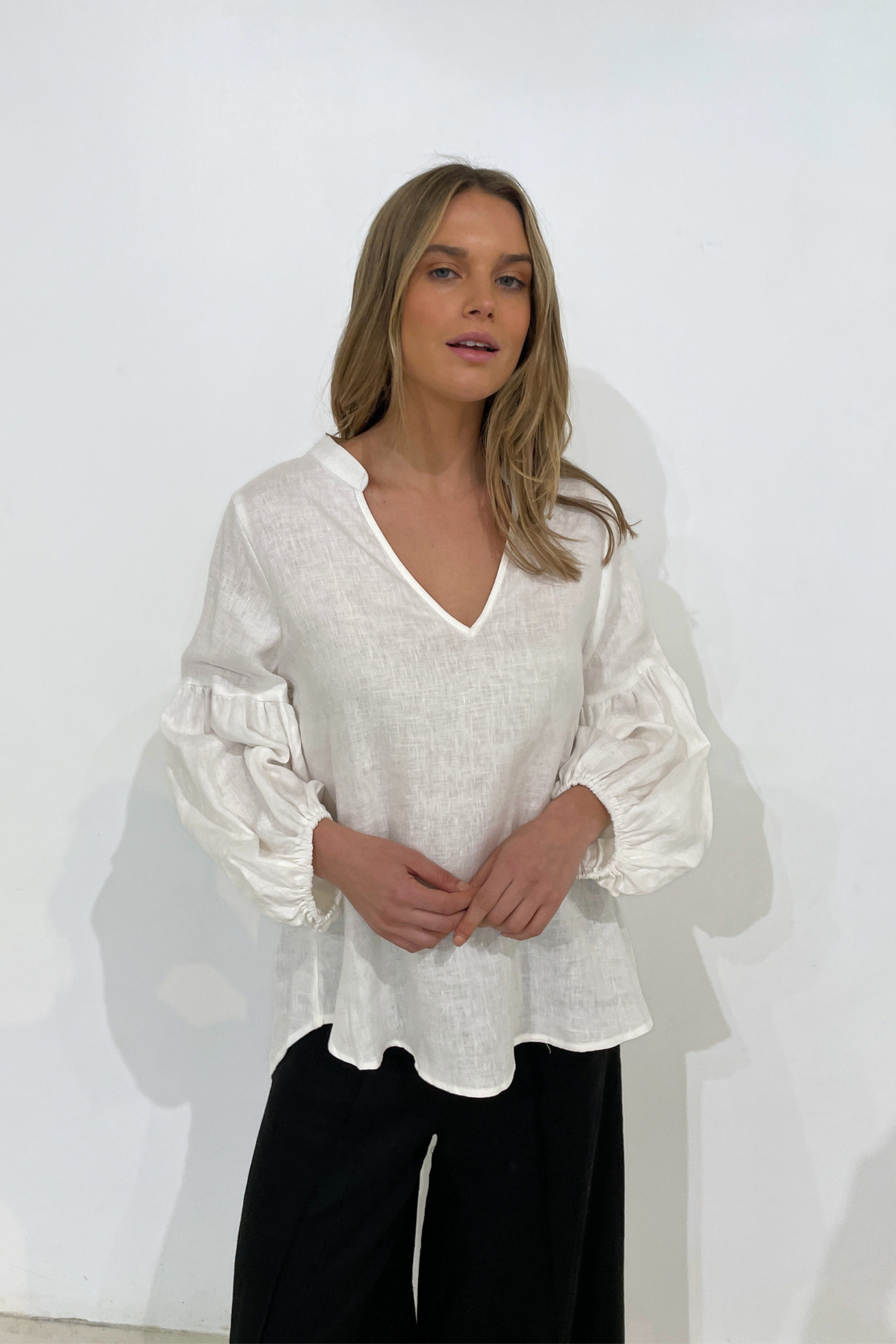 HALLIE BLOUSE - WHITE