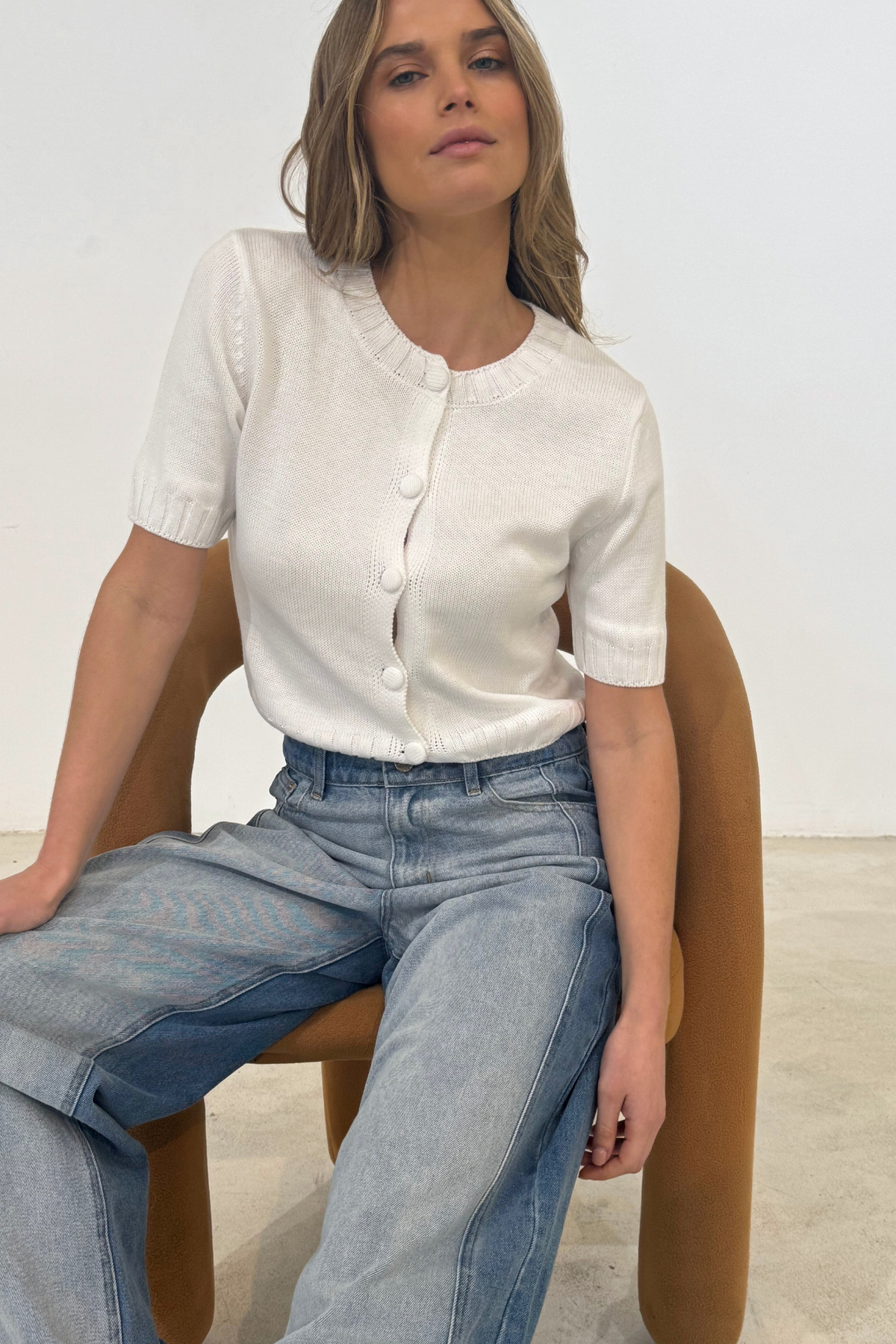 ELLY KNIT TOP - WHITE