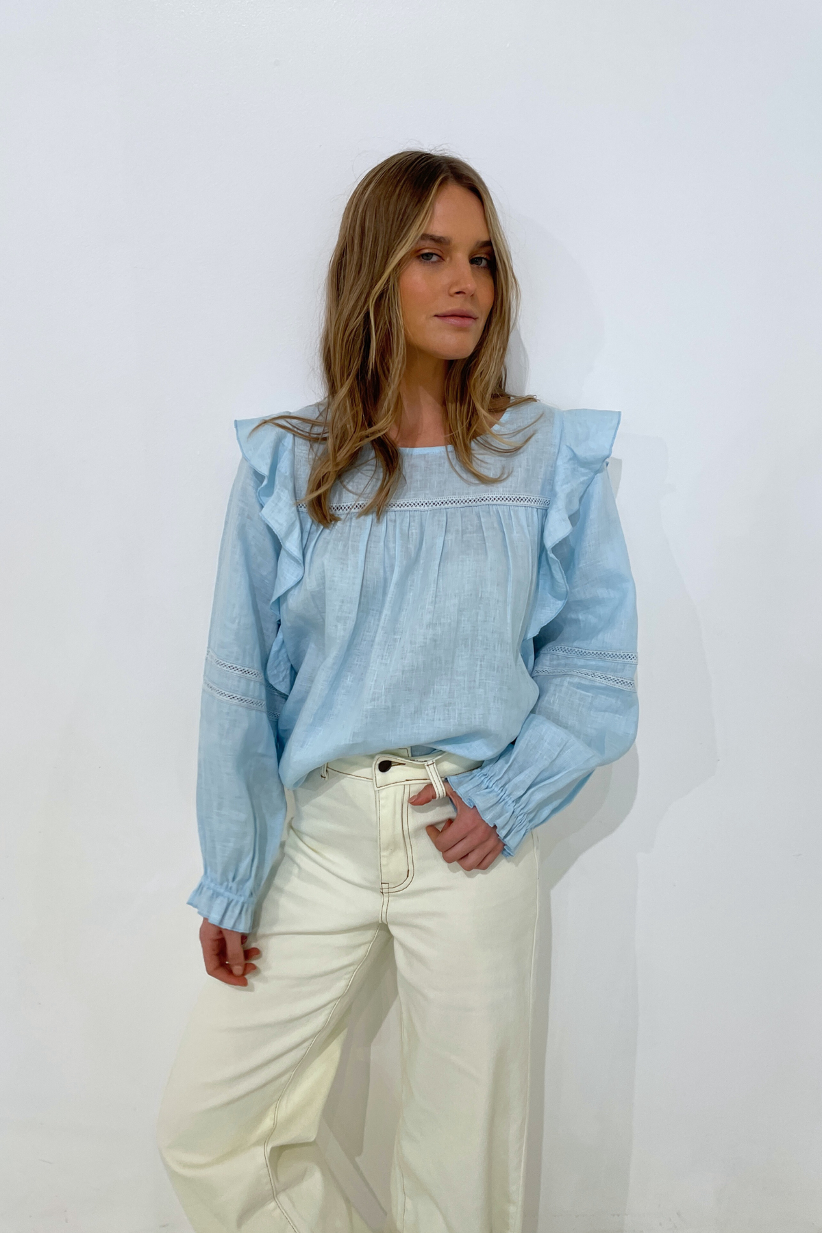 ALYSE BLOUSE- BABY BLUE