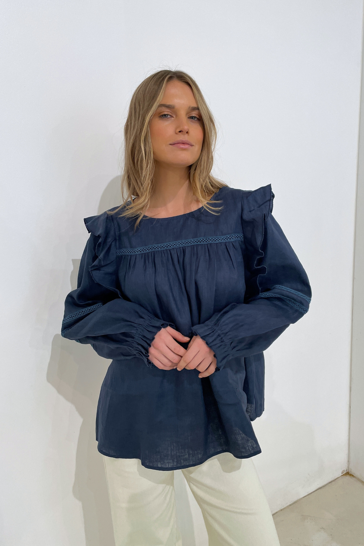 ALYSE BLOUSE- NAVY