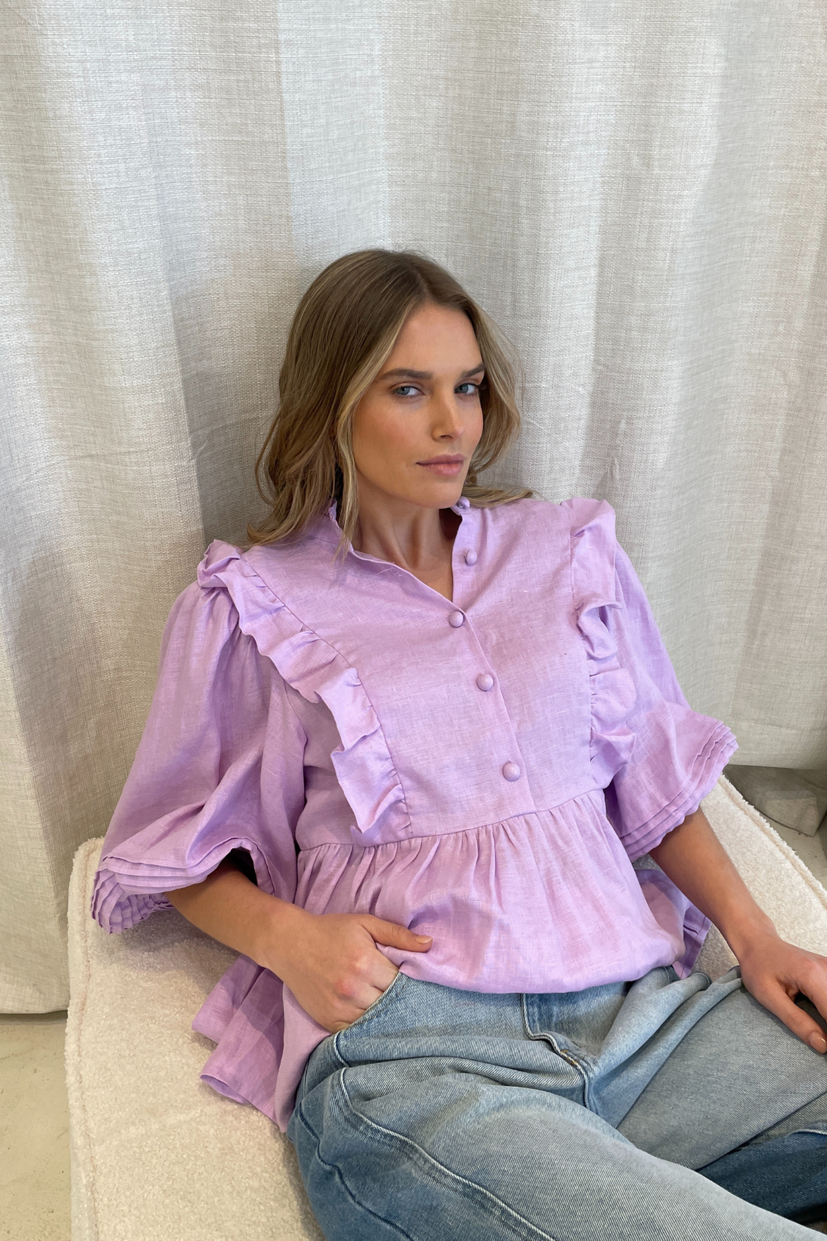 HOLLIE BLOUSE - LILAC