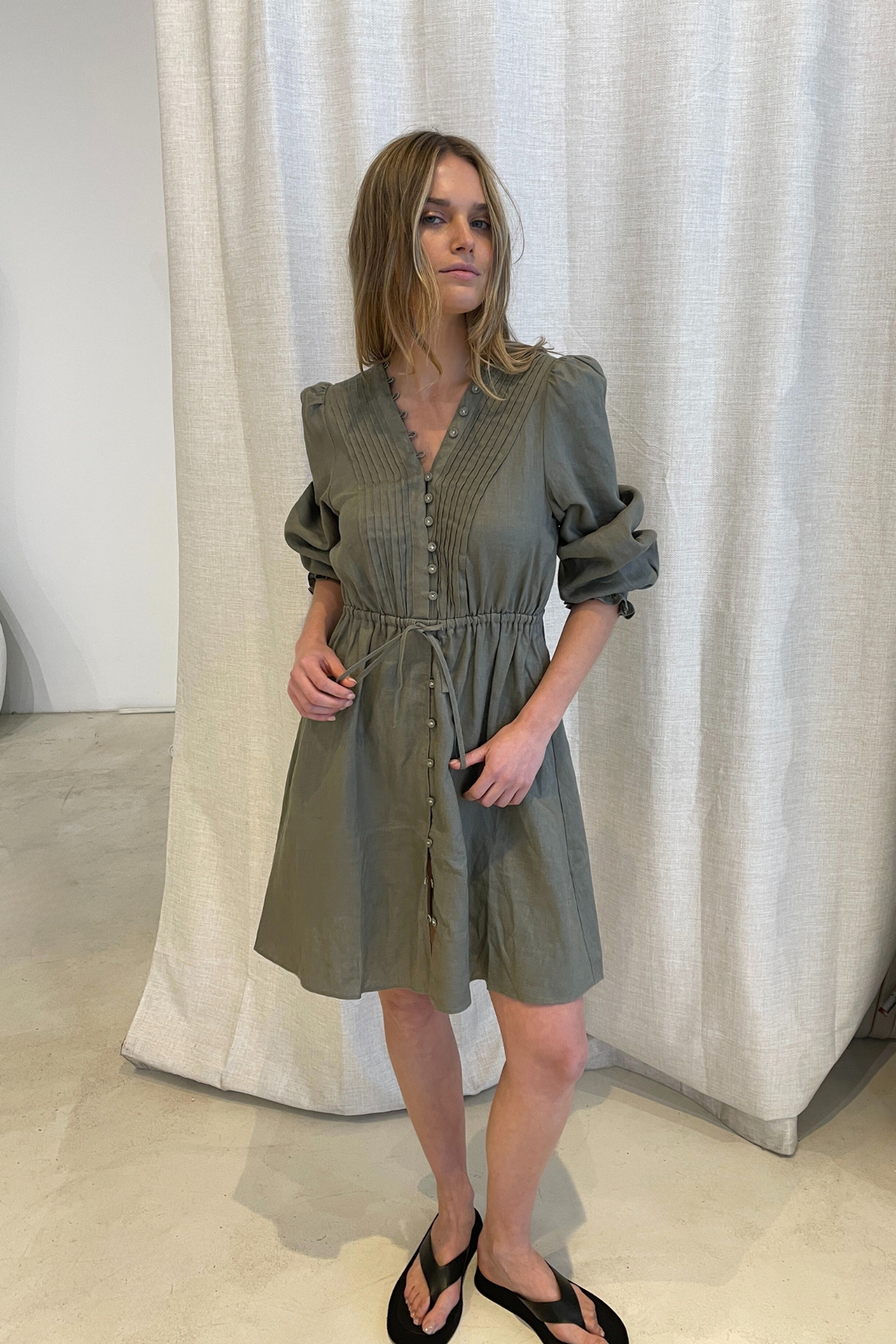 ISLA MINI DRESS - KHAKI