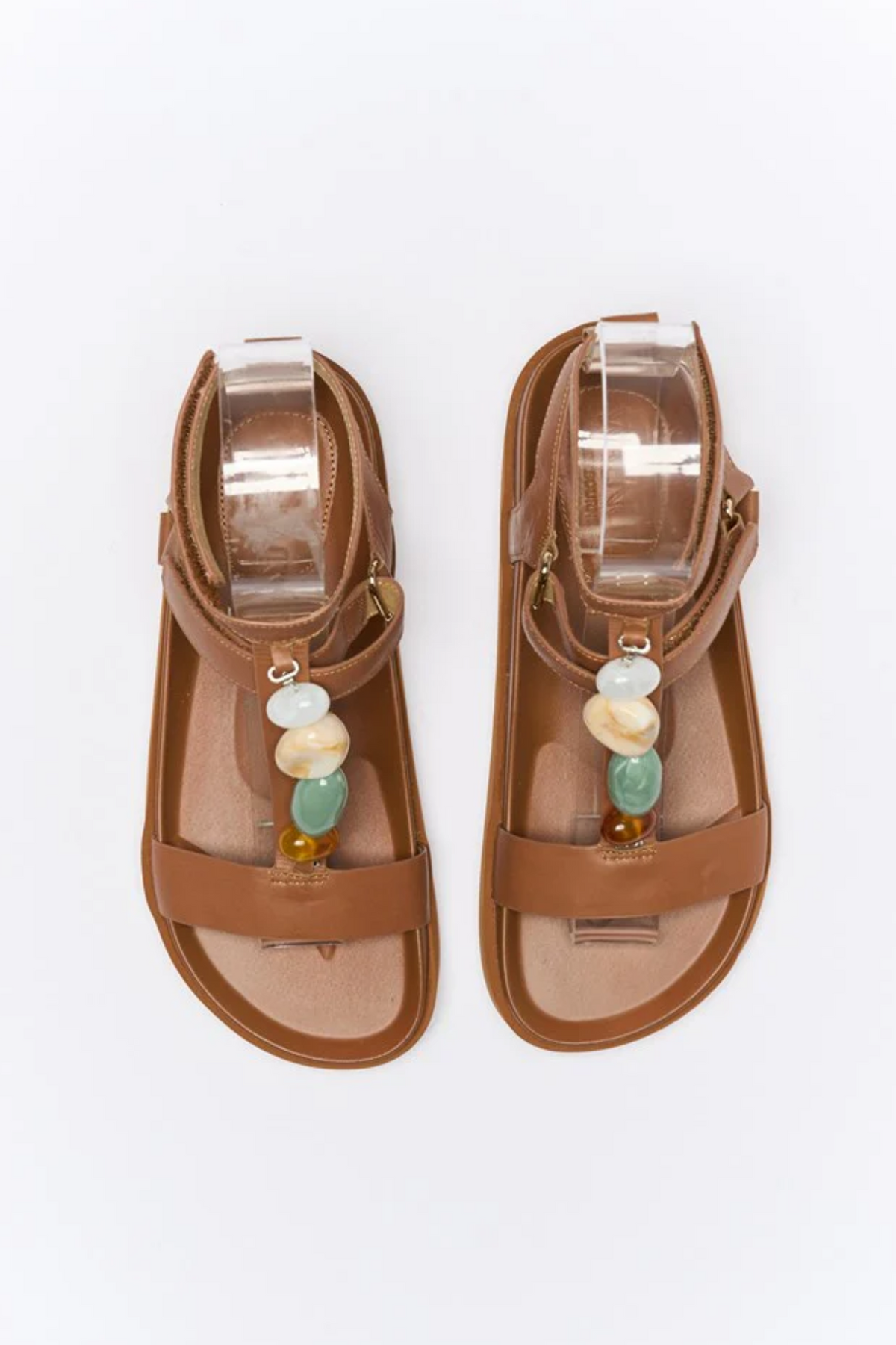 MIETTA LEATHER SANDAL - MOCHA