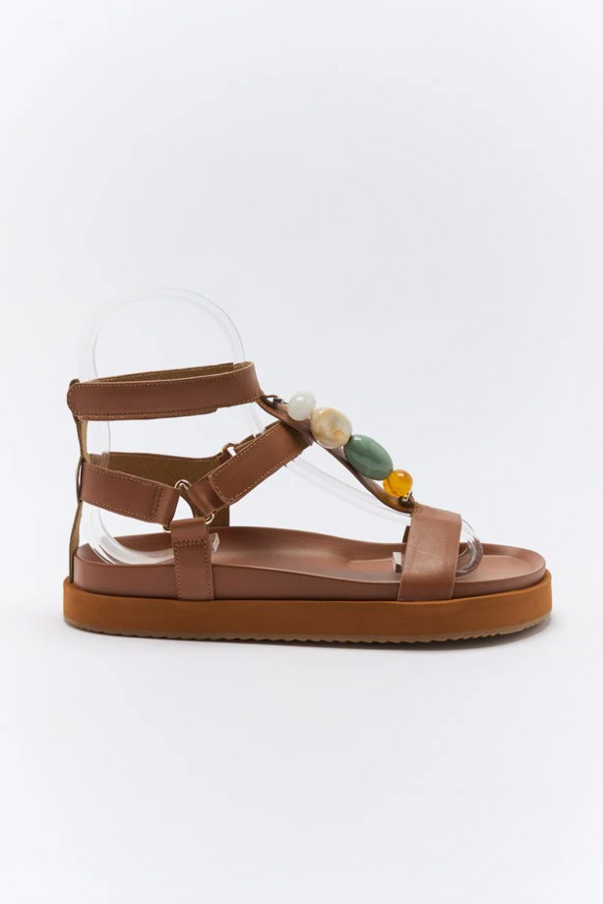 MIETTA LEATHER SANDAL - MOCHA