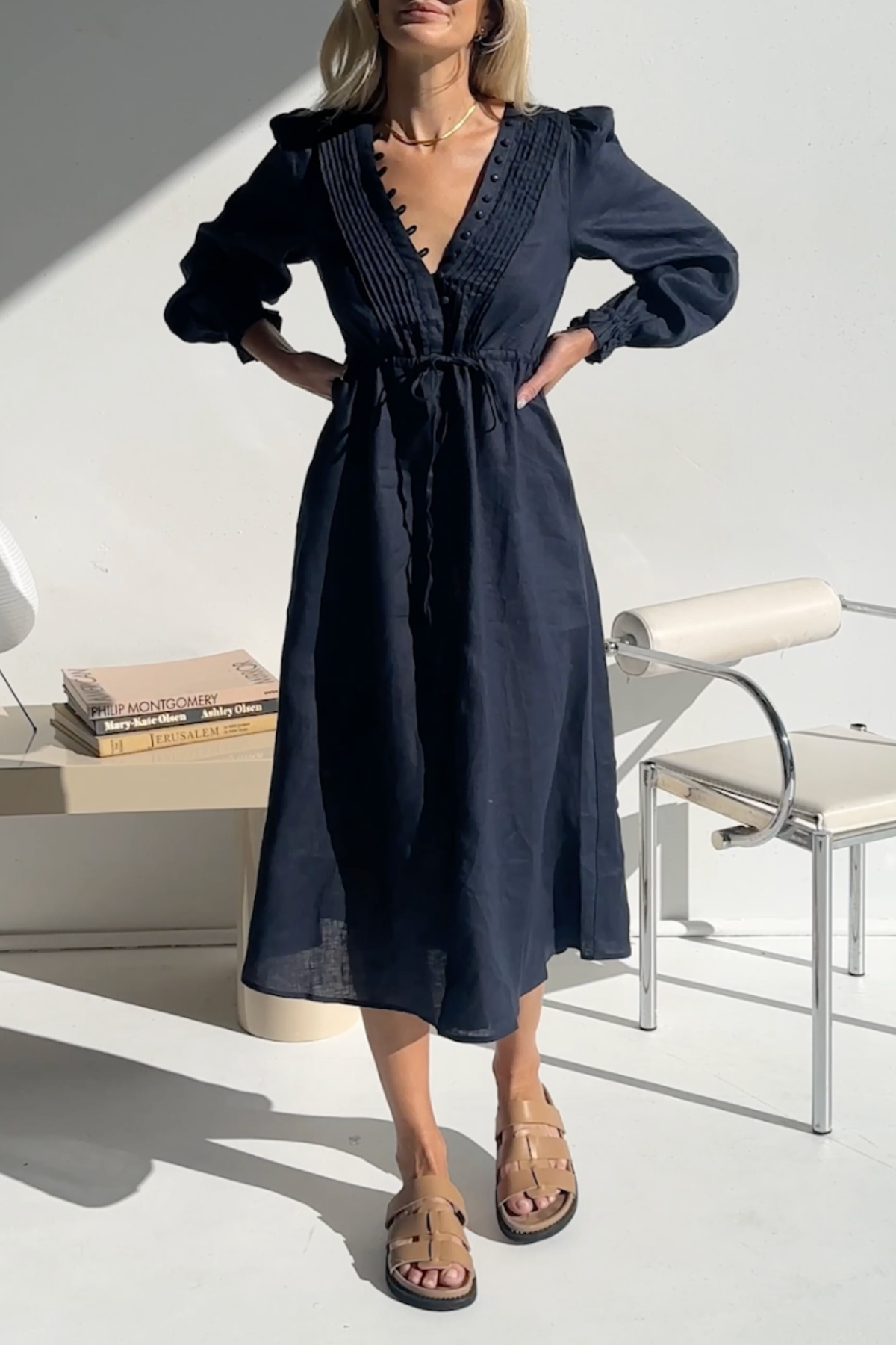 MALLORY DRESS- NAVY