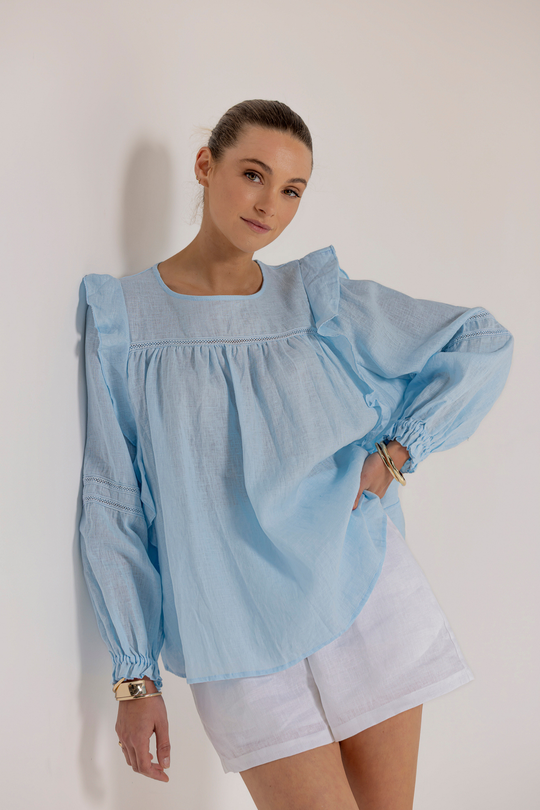ALYSE BLOUSE- BABY BLUE