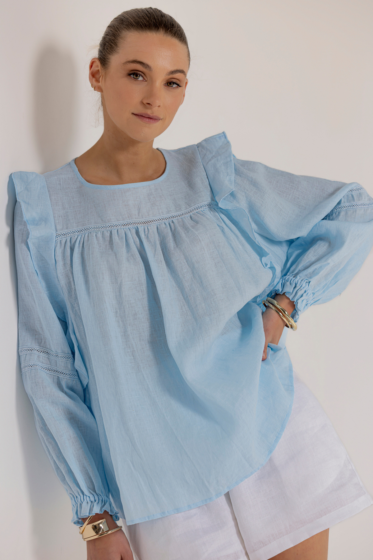 ALYSE BLOUSE- BABY BLUE