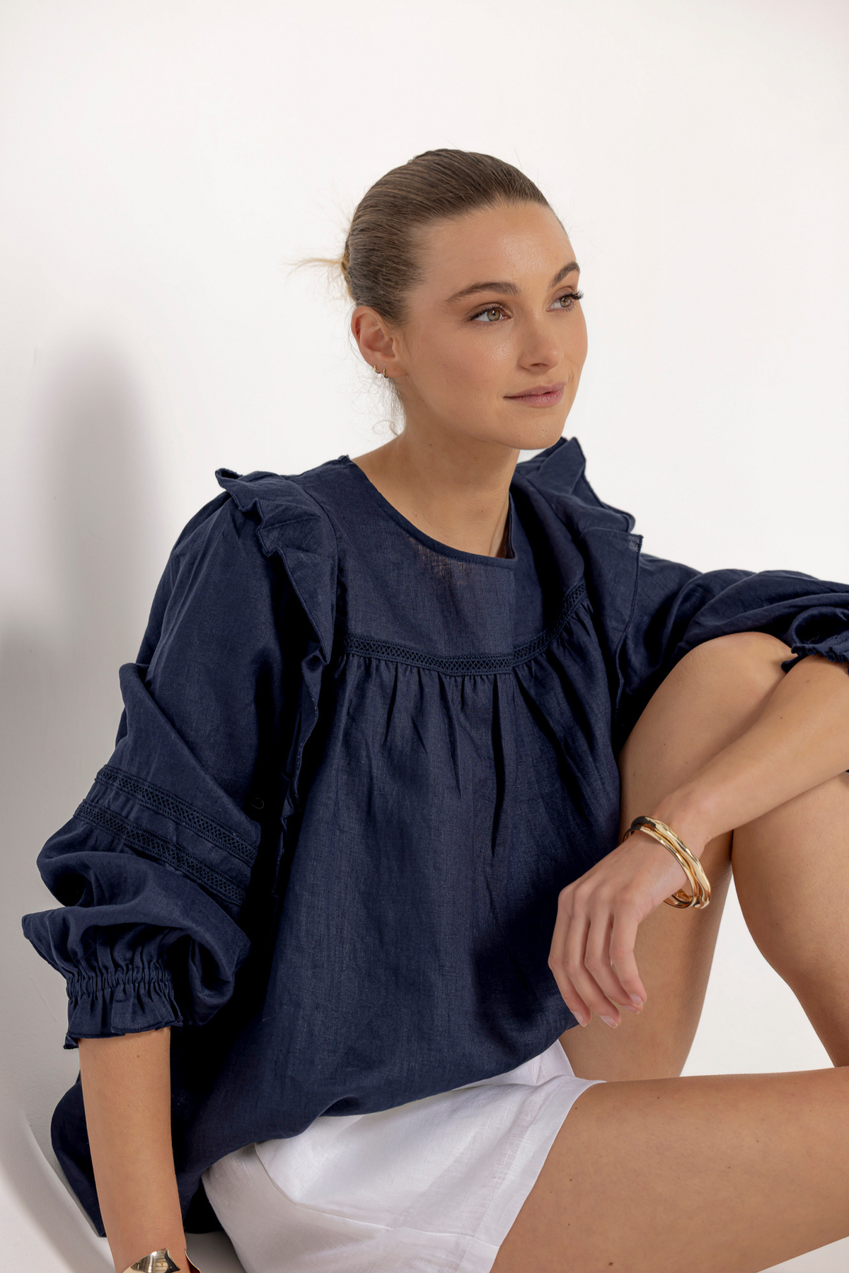 ALYSE BLOUSE- NAVY