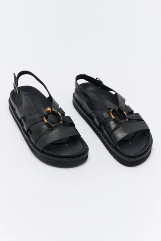 DULCE LEATHER SANDAL - BLACK