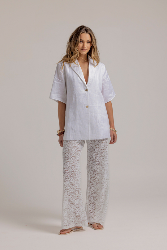 LARA LACE PANT - WHITE