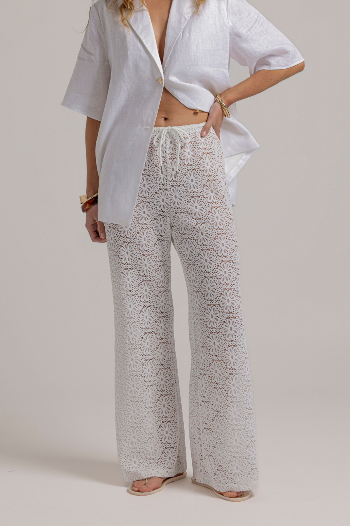 LARA LACE PANT - WHITE