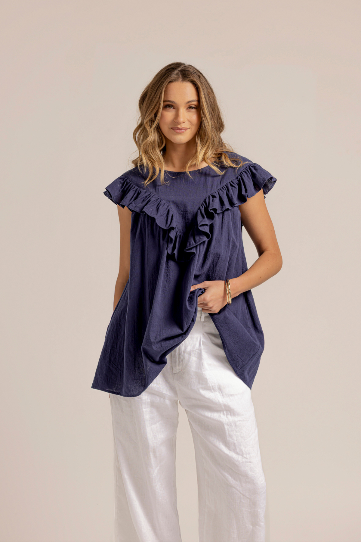 PERCY BLOUSE - NAVY