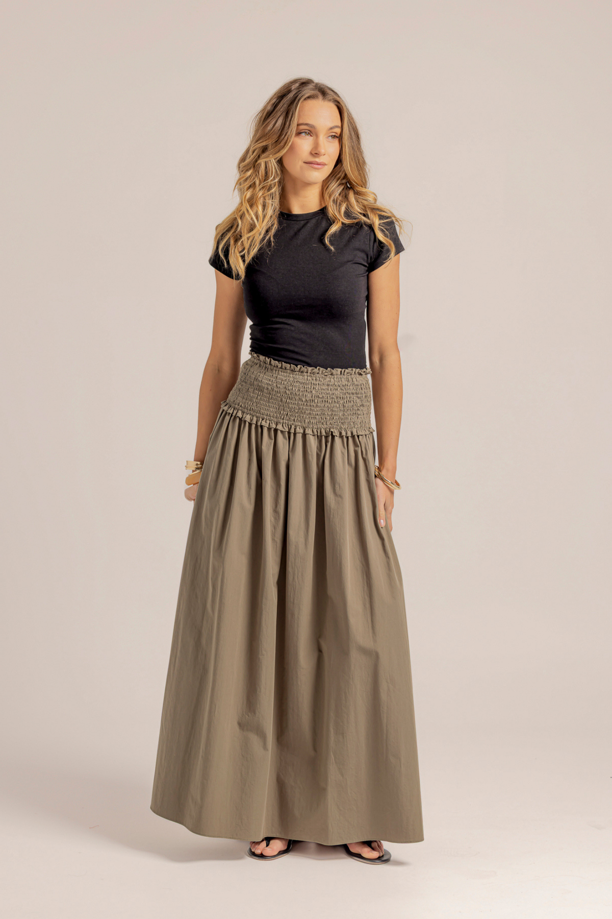 HALLIE SKIRT - KHAKI