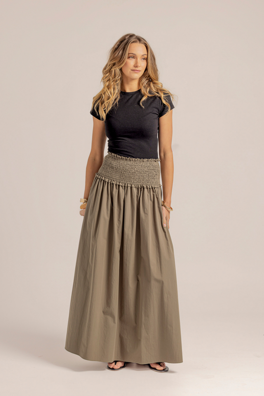 HALLIE SKIRT - KHAKI