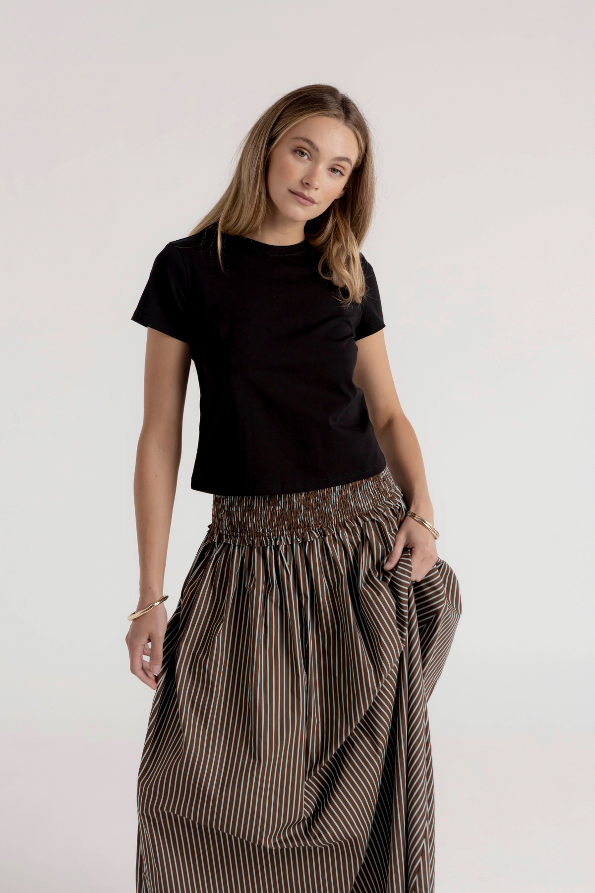 HALLIE SKIRT - CHOCOLATE/MINT