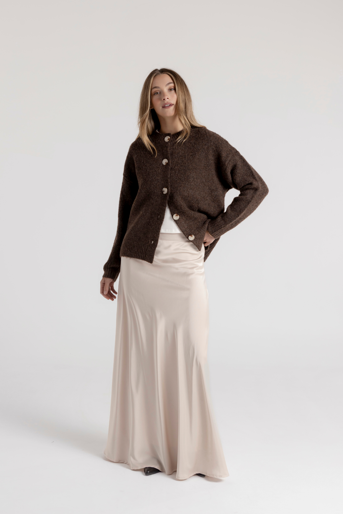 EASTON CARDIGAN - CHOCOLATE
