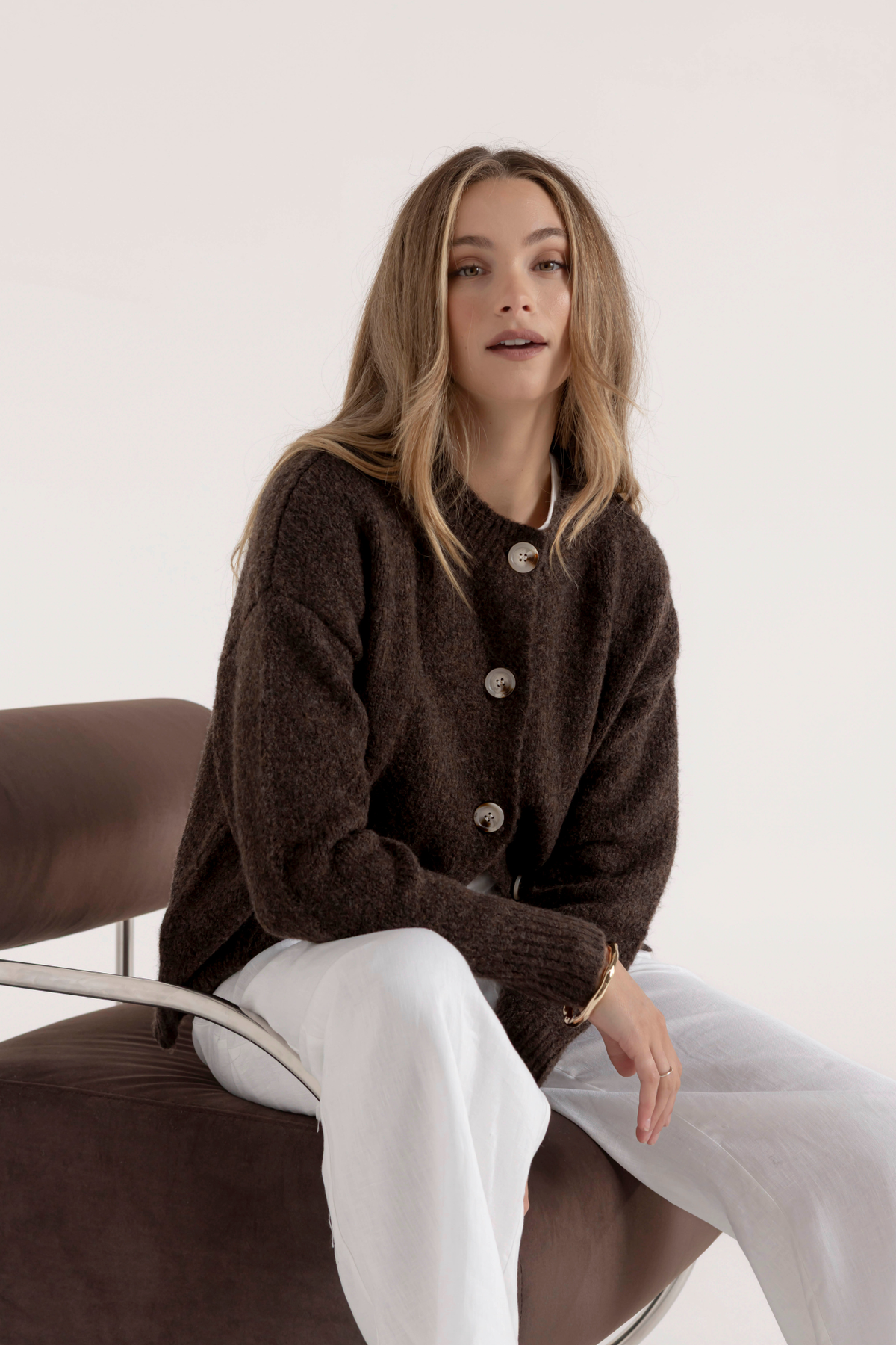 EASTON CARDIGAN - CHOCOLATE
