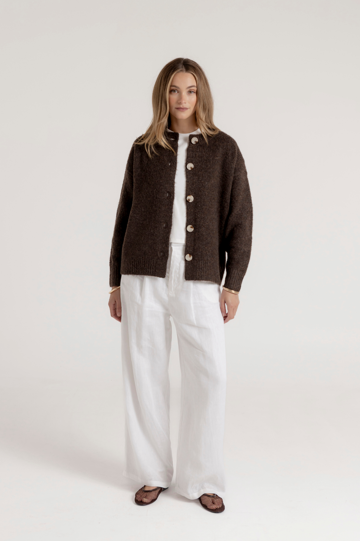 EASTON CARDIGAN - CHOCOLATE