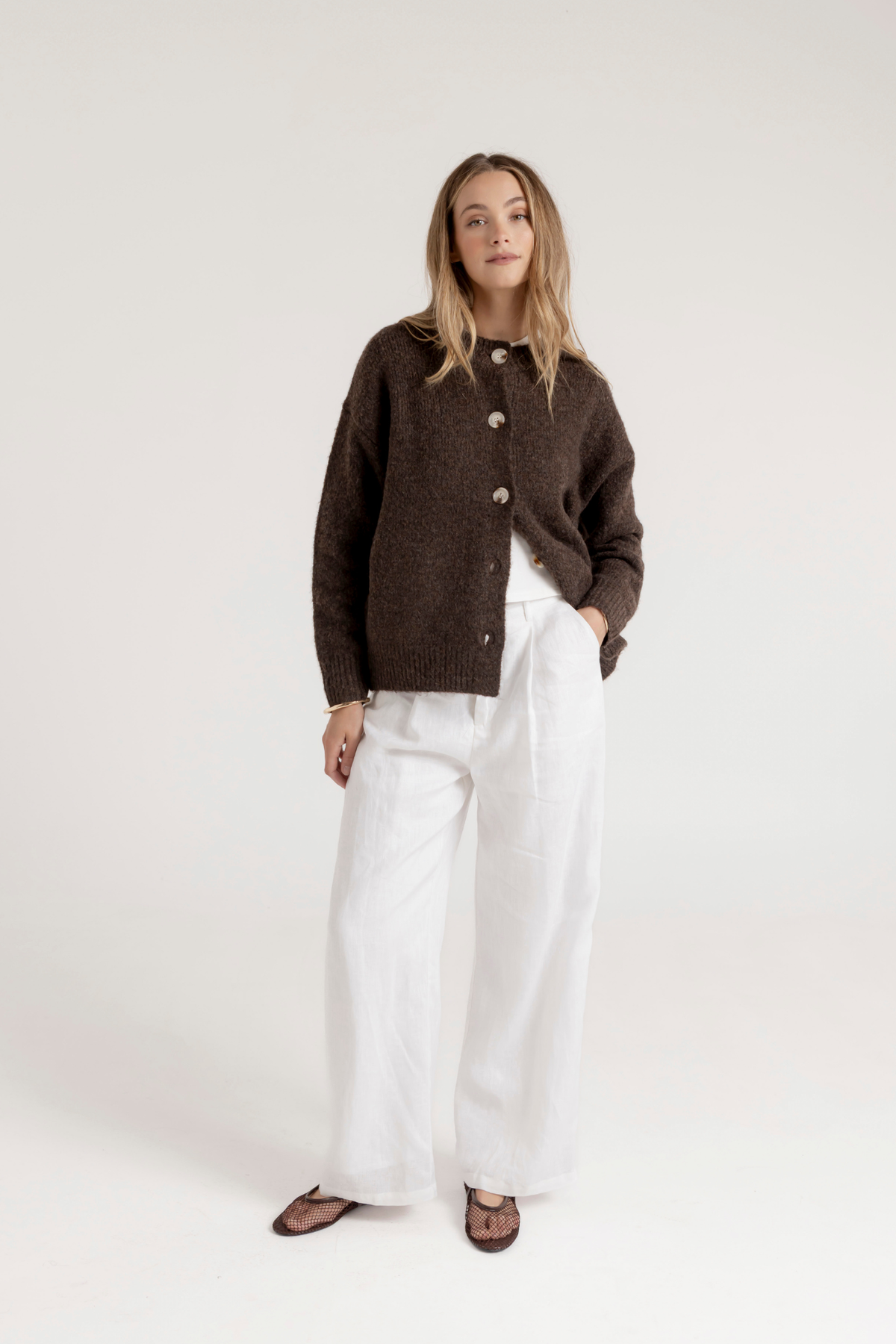 EASTON CARDIGAN - CHOCOLATE
