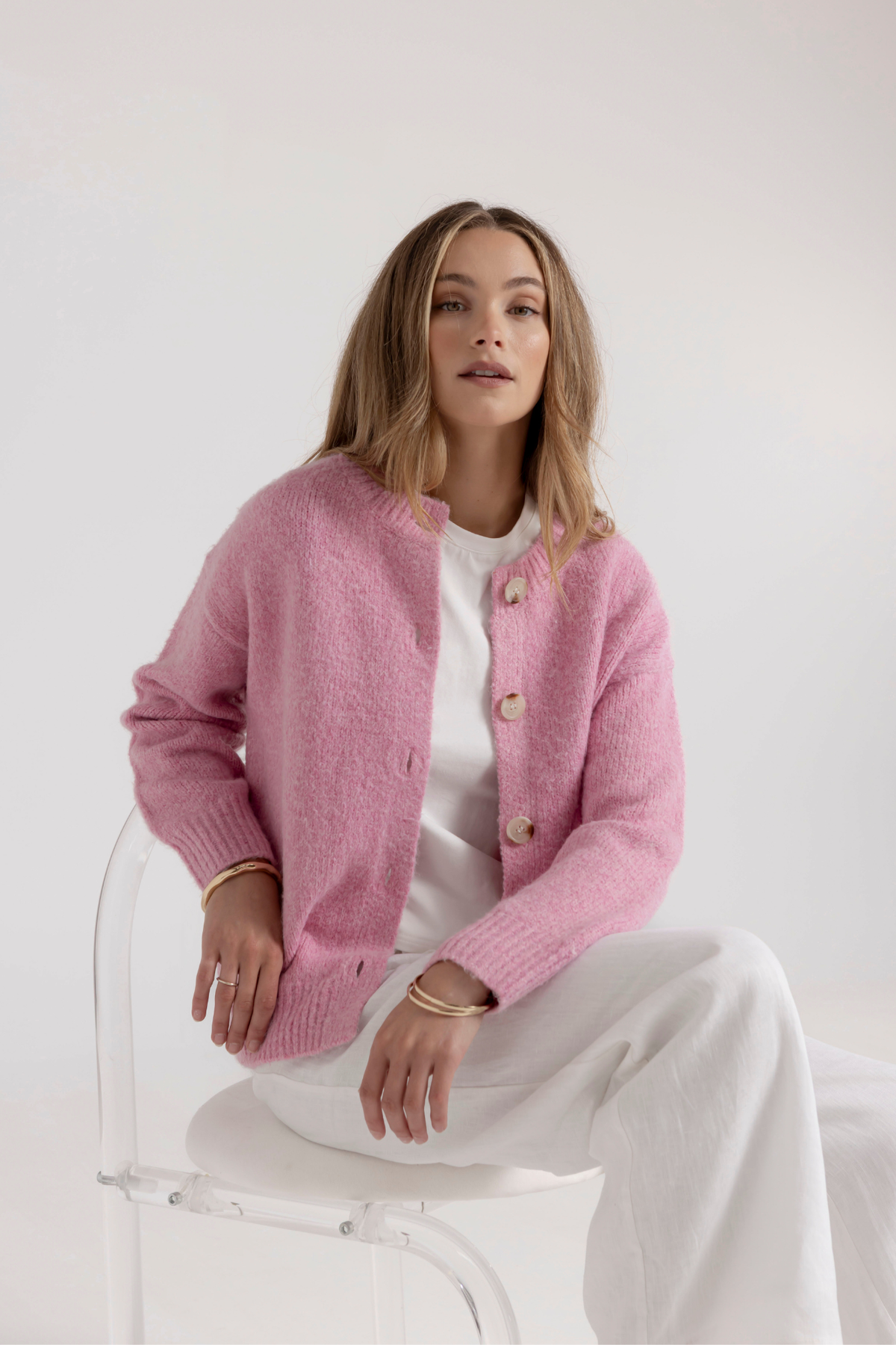 EASTON CARDIGAN - BUBBLEGUM
