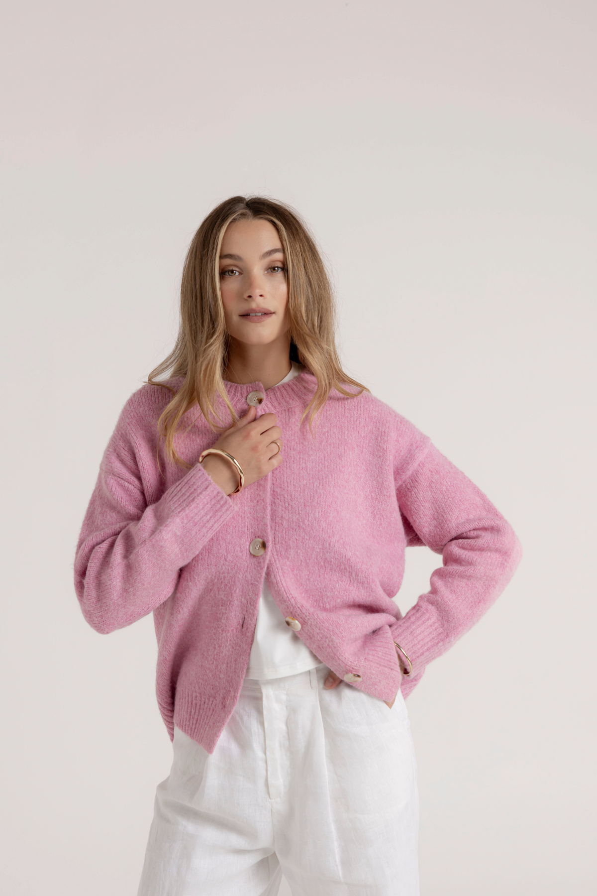 EASTON CARDIGAN - BUBBLEGUM