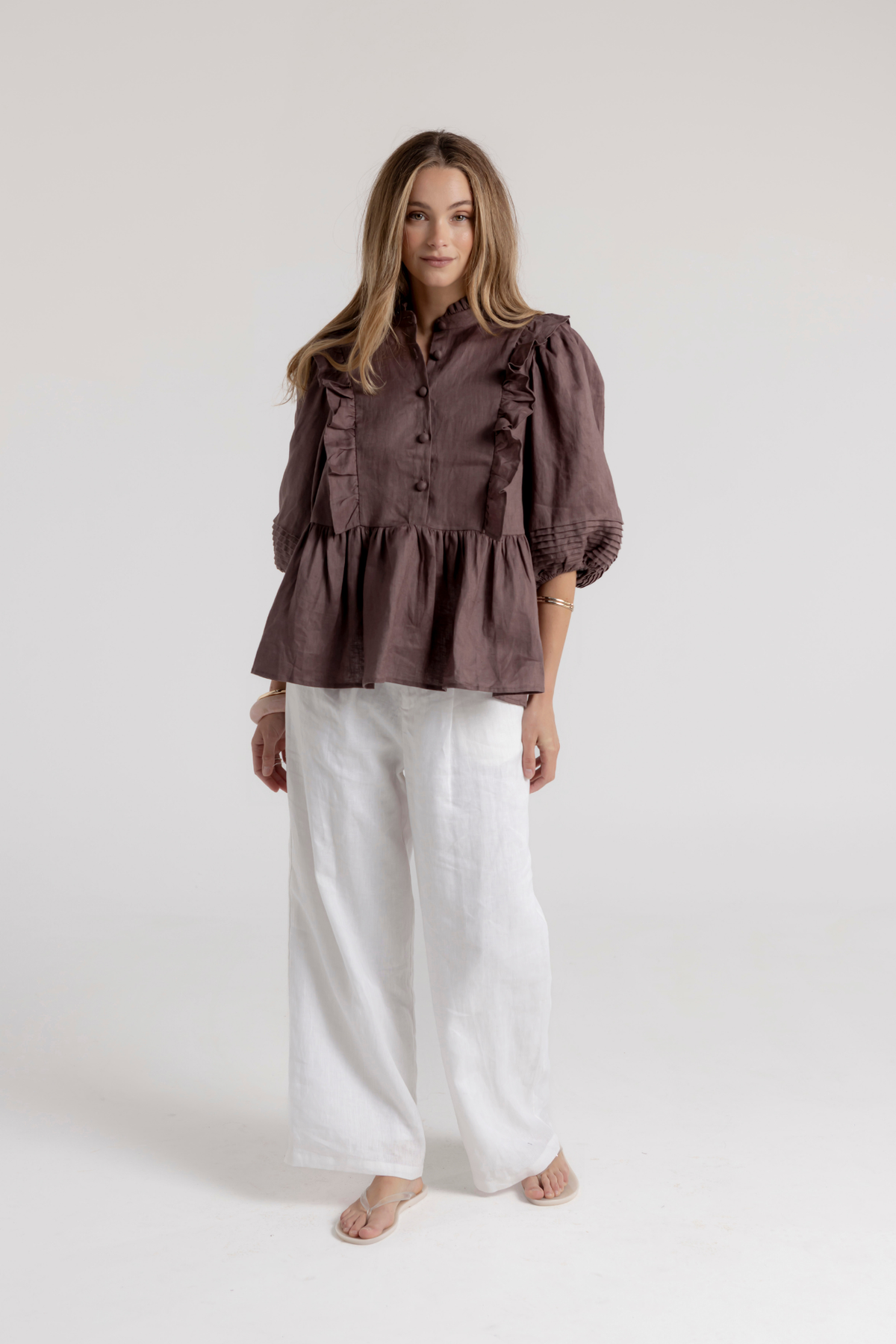HOLLIE BLOUSE - MOCHA