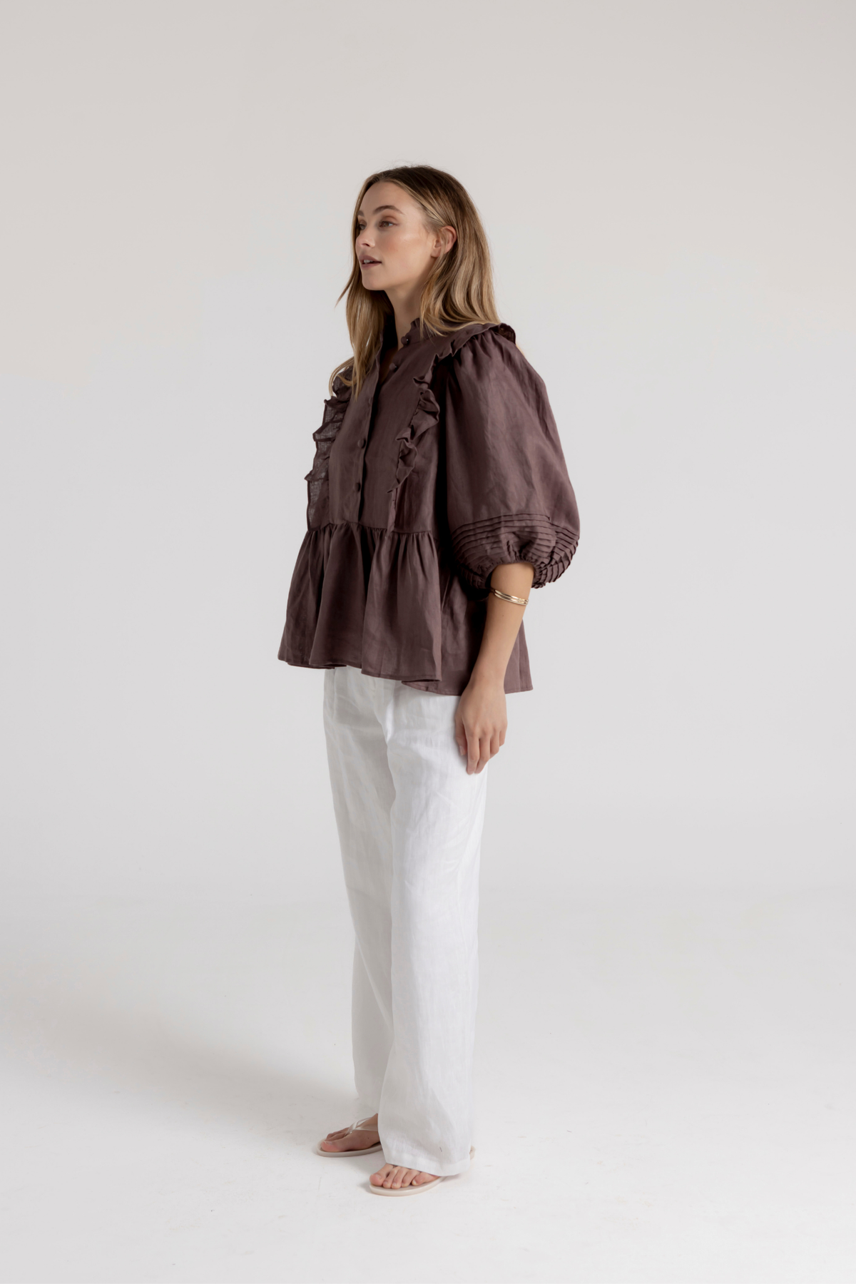HOLLIE BLOUSE - MOCHA