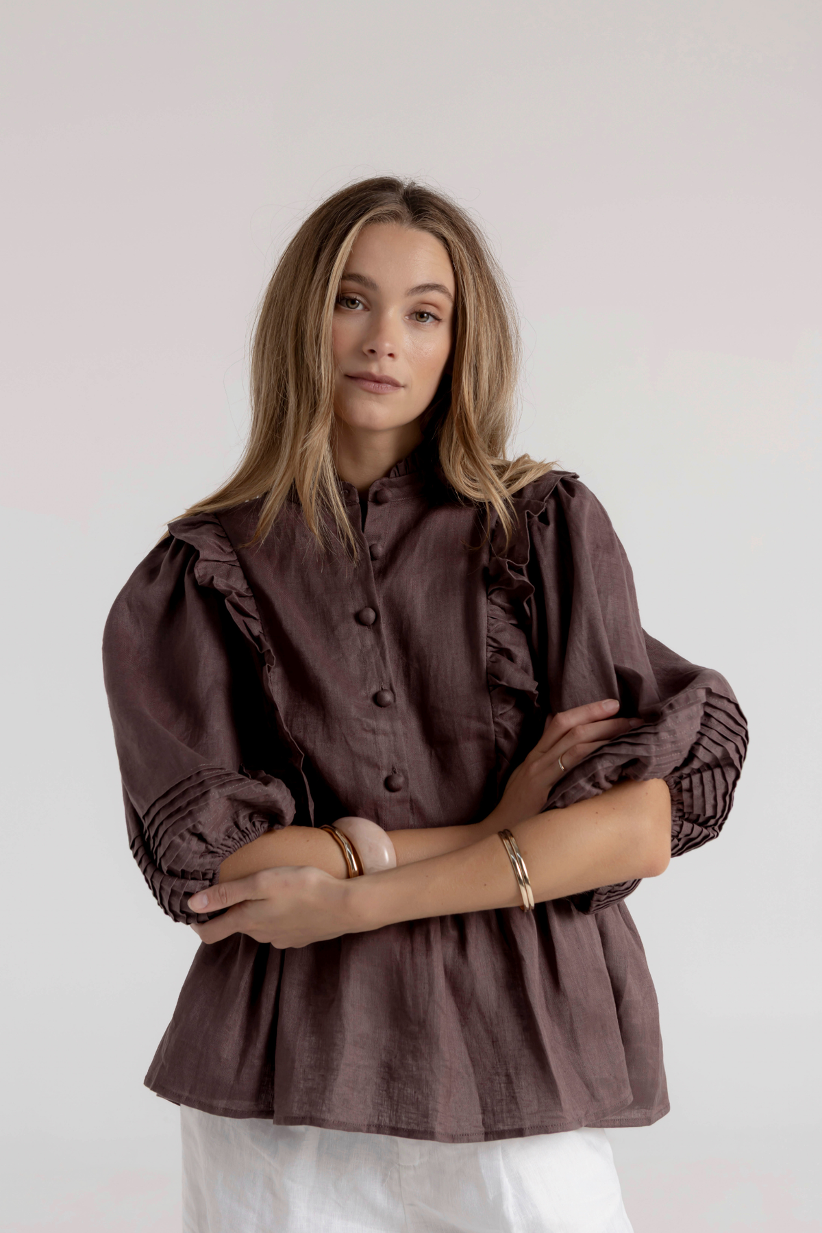 HOLLIE BLOUSE - MOCHA