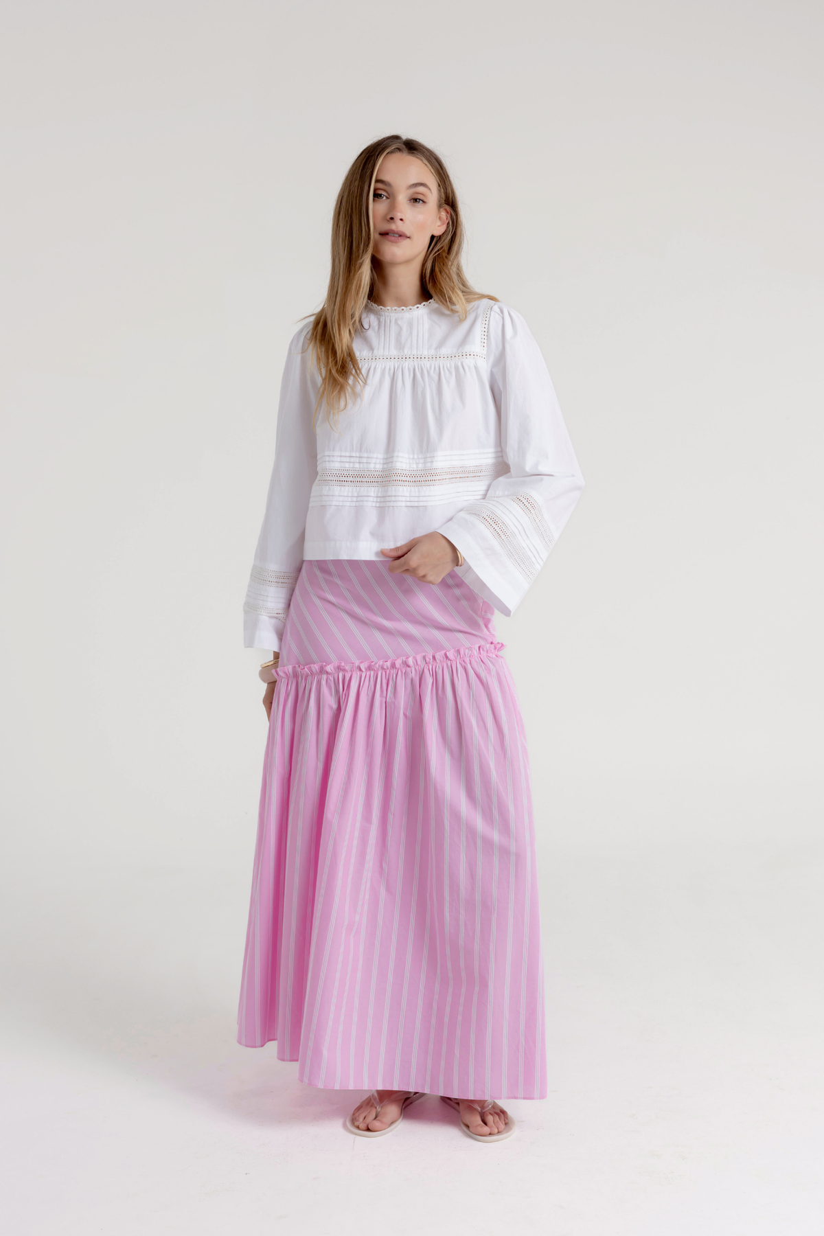 PEYTON SKIRT - PINK STRIPE