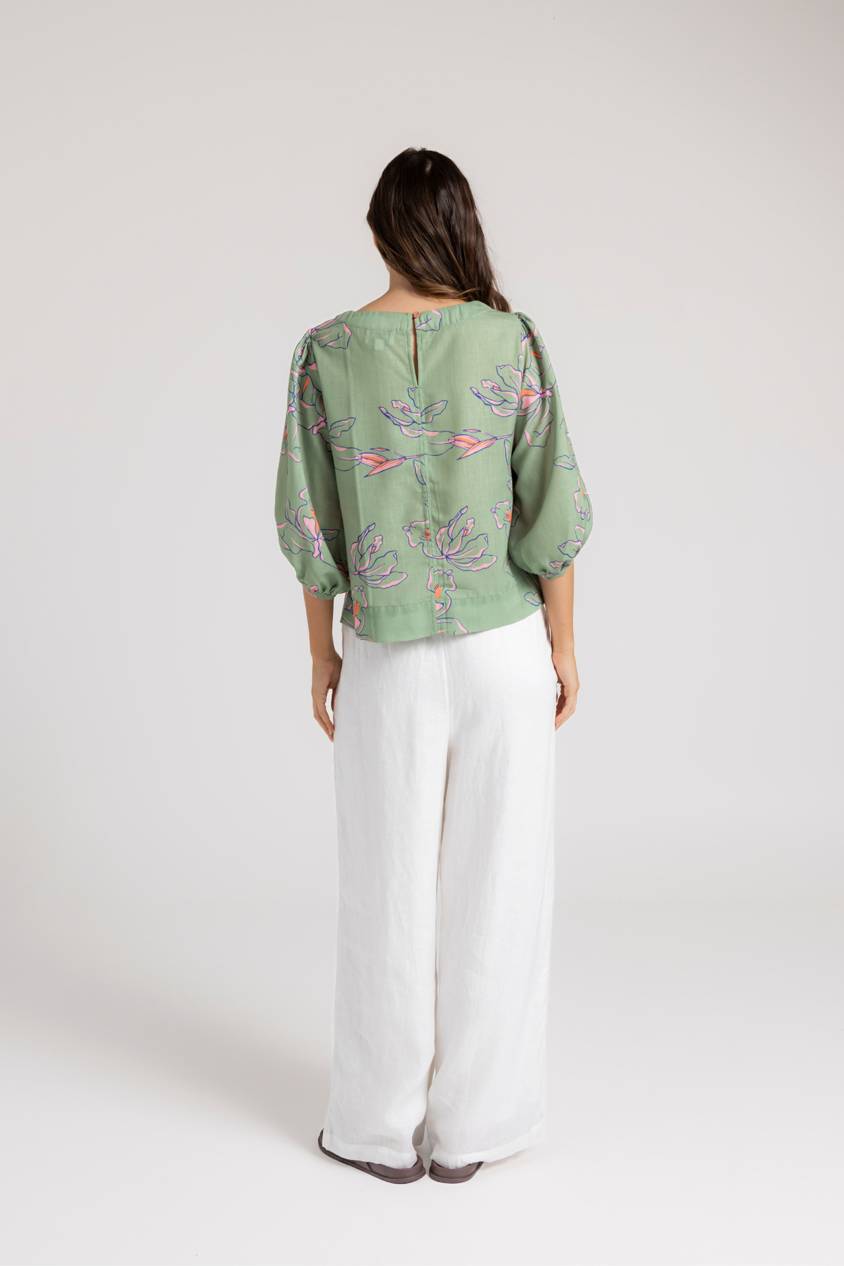 WILLOW BLOUSE - GREEN FLORAL