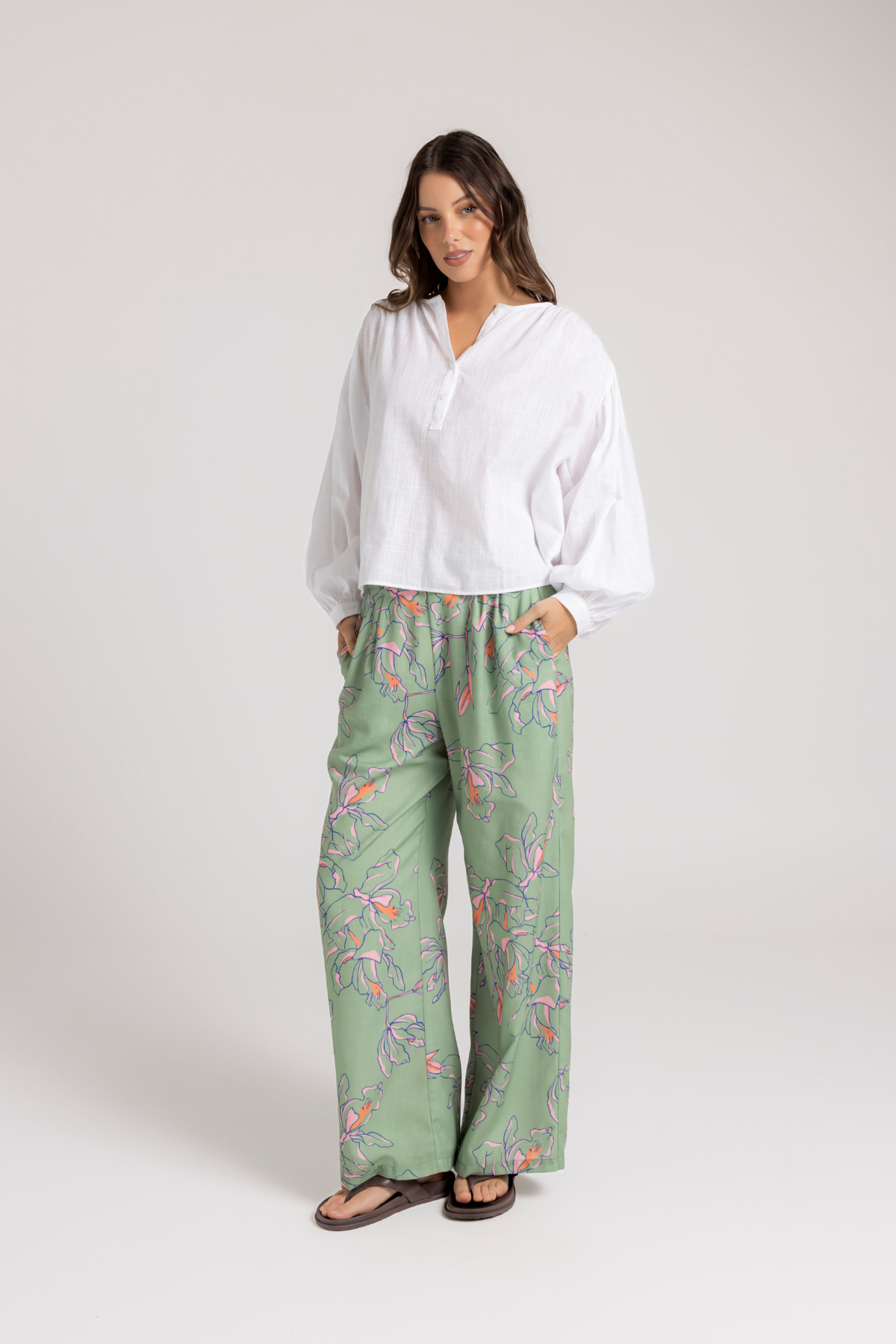 TATUM PANT - GREEN FLORAL