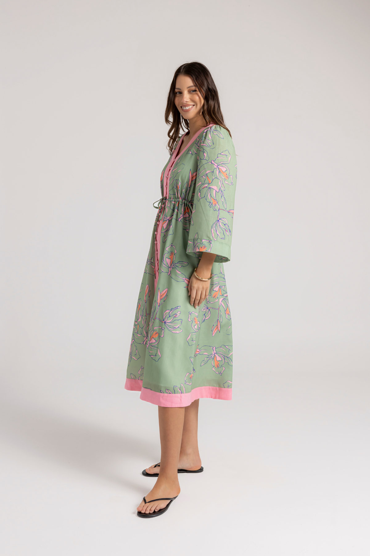 YASMIN DRESS - GREEN FLORAL