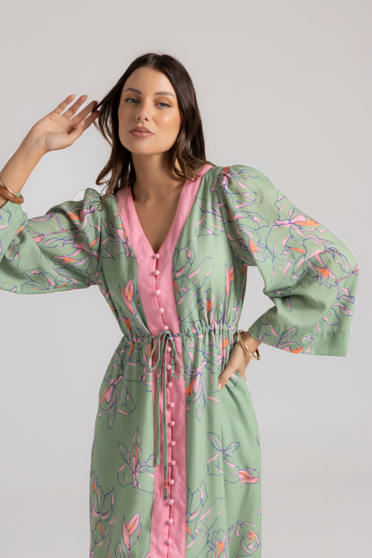 YASMIN DRESS - GREEN FLORAL