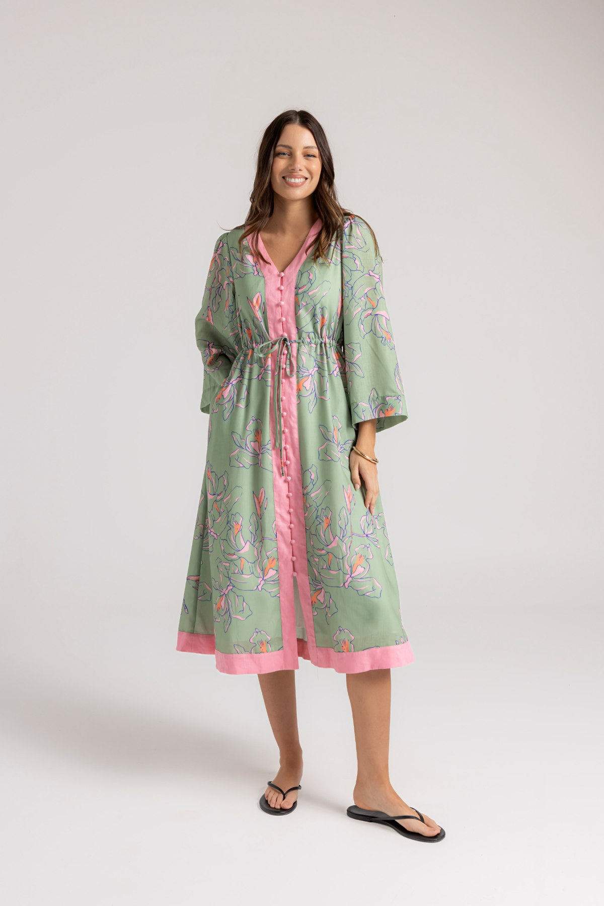 YASMIN DRESS - GREEN FLORAL