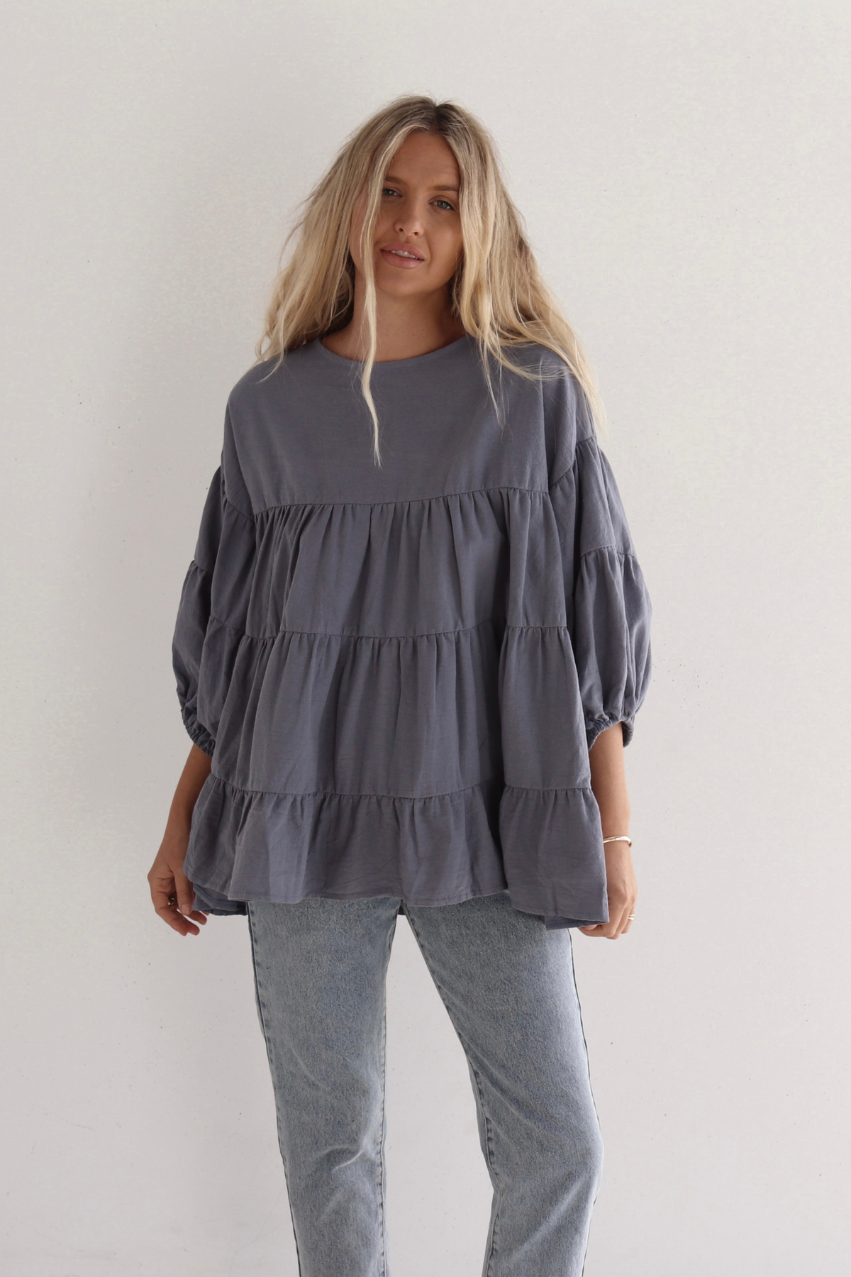 MAYA BLOUSE - STEEL