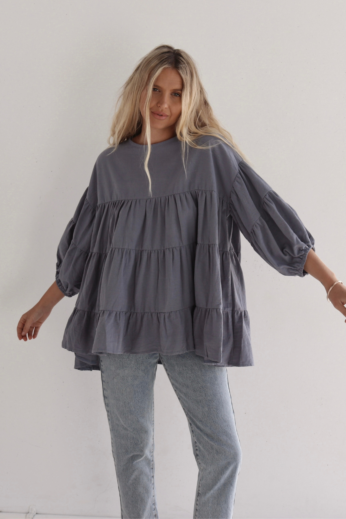 MAYA BLOUSE - STEEL