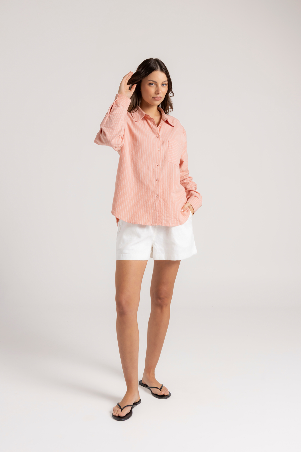 SAMMY LINEN SHORT - WHITE