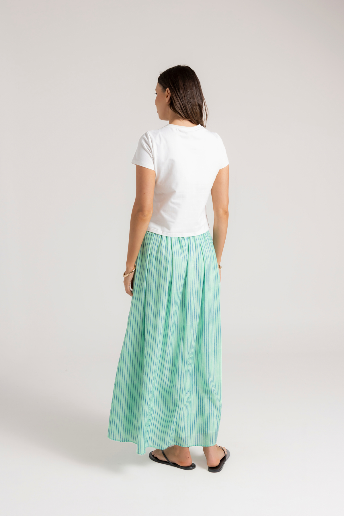 NOVA SKIRT - GREEN STRIPE