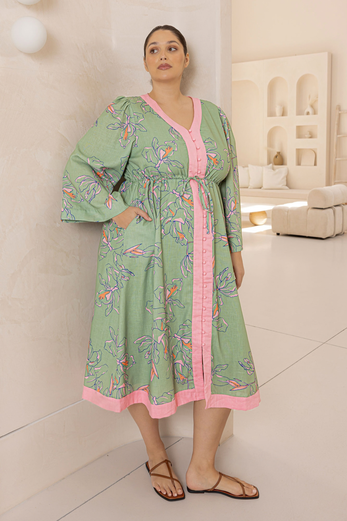 YASMIN DRESS - GREEN FLORAL