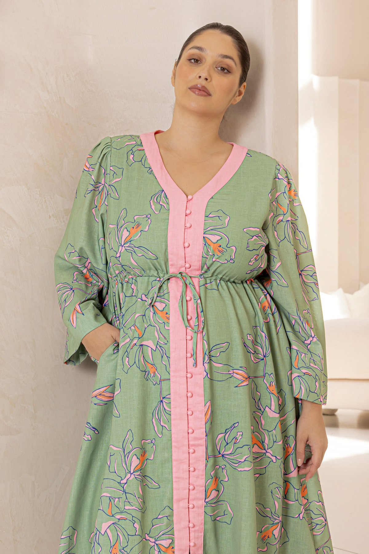 YASMIN DRESS - GREEN FLORAL