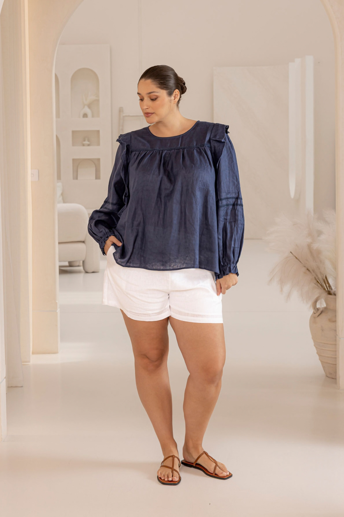 ALYSE BLOUSE- NAVY