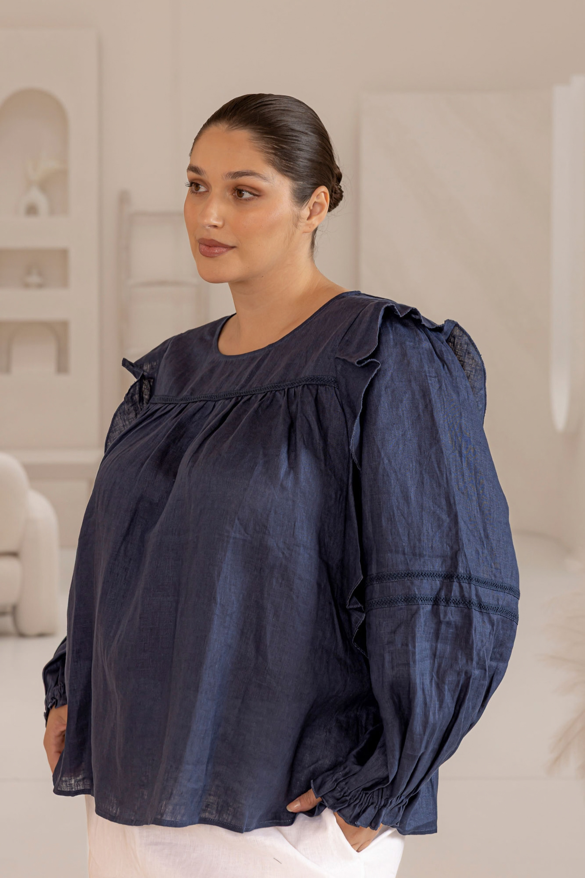 ALYSE BLOUSE- NAVY