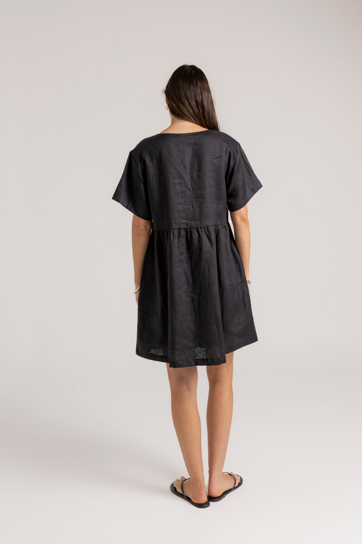 HARLEY LINEN DRESS - BLACK