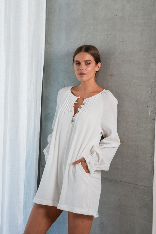 LENA PLAYSUIT - WHITE