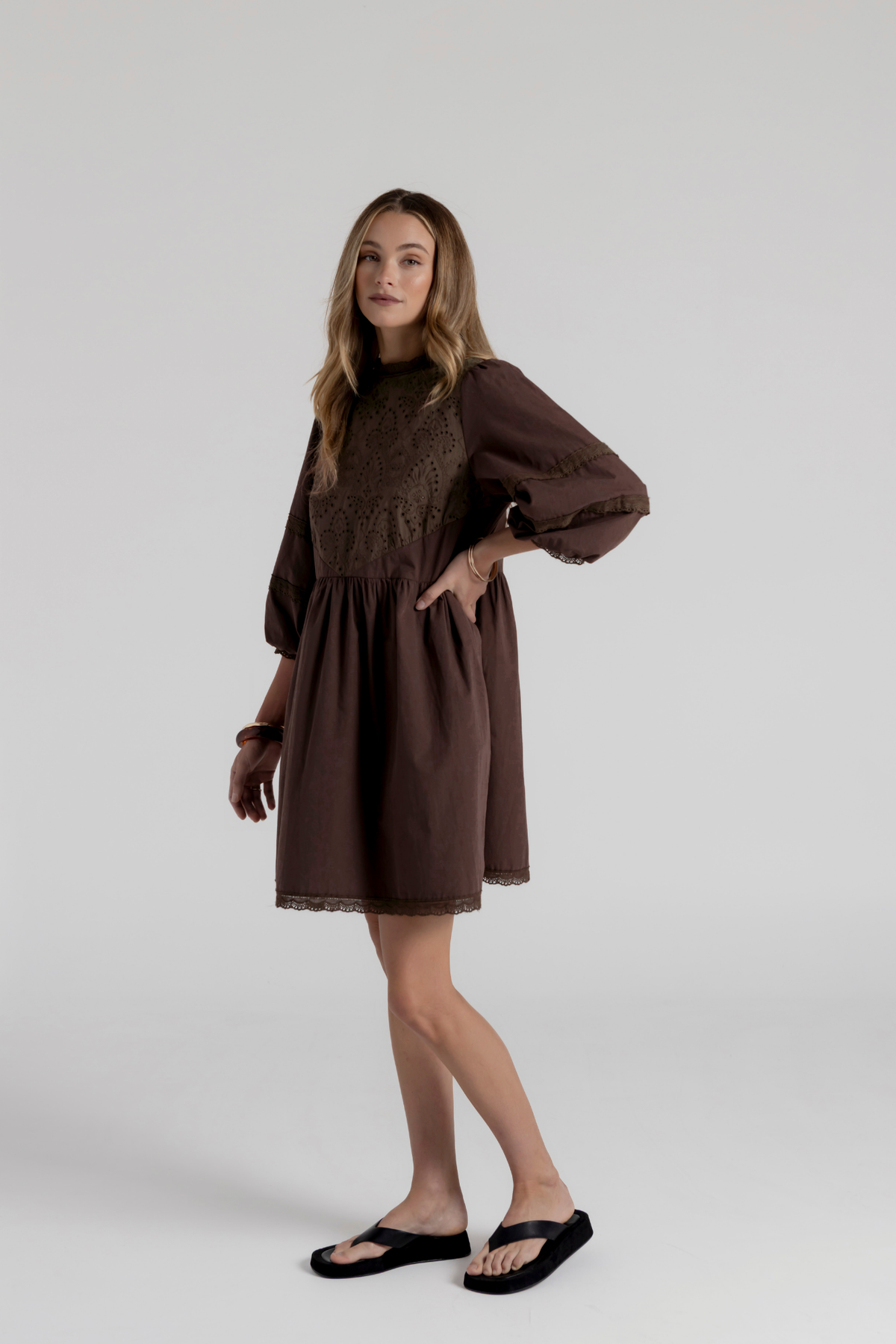SIAN DRESS - BROWN