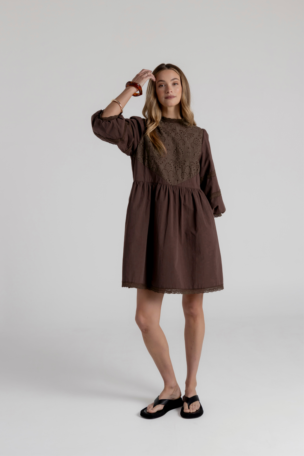 SIAN DRESS - BROWN