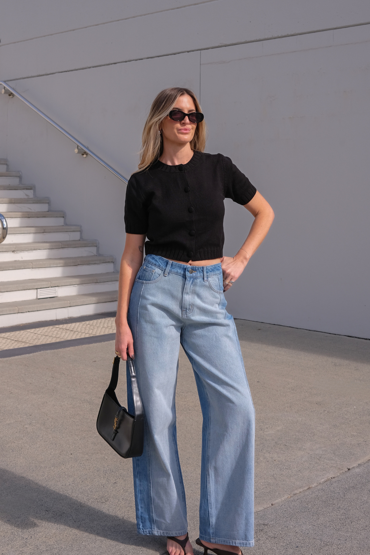 ELLY KNIT TOP - BLACK