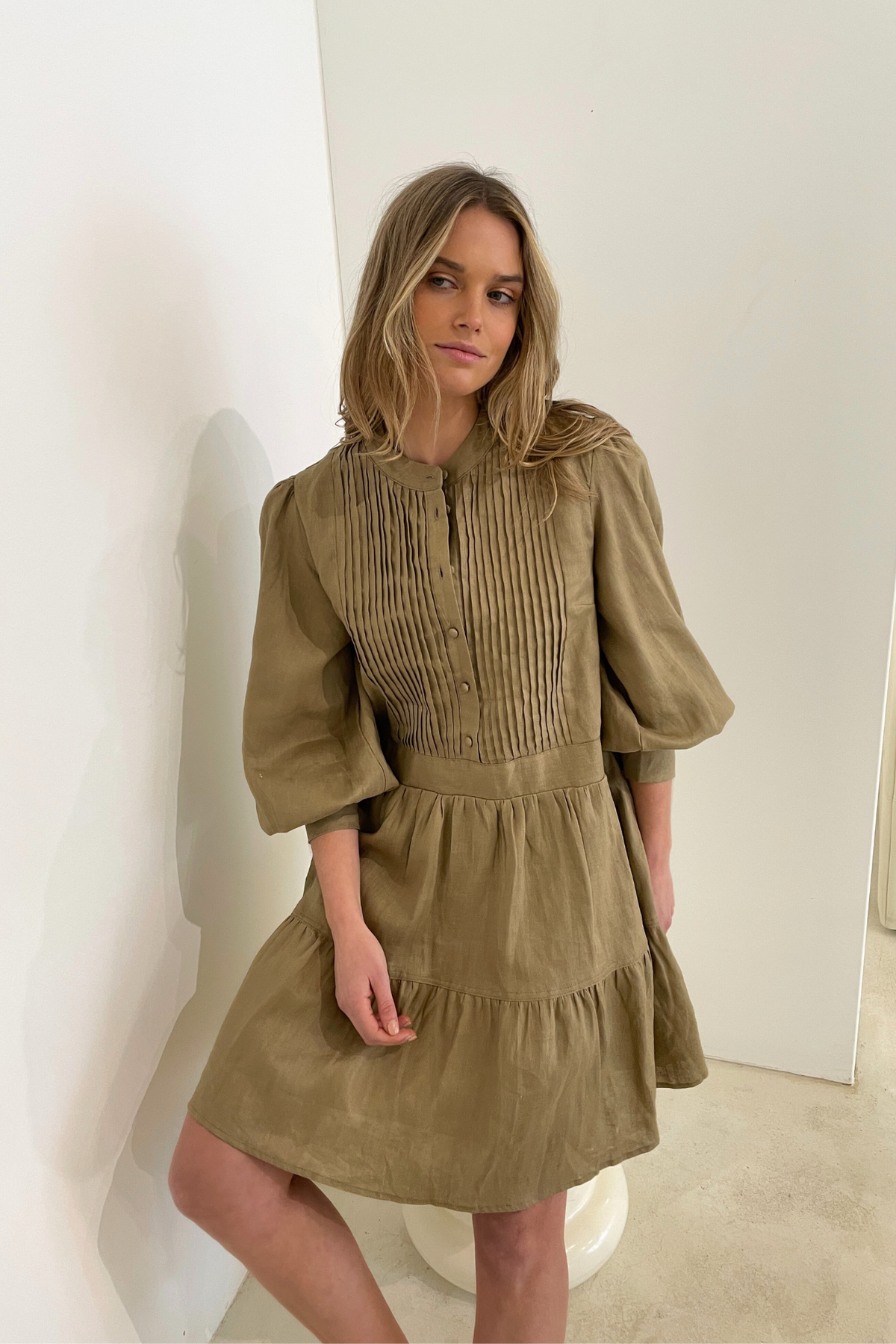 LINDSAY DRESS - KHAKI